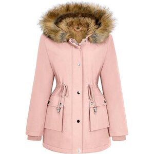 Womens Winter Coat Warm Thicken Puffer Jackets Pink
